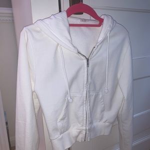 brandy melville white zip up